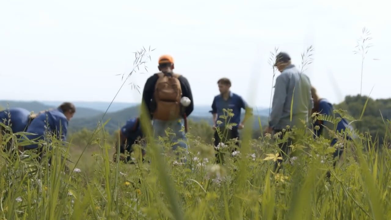 WisCorps crew working in a prairie